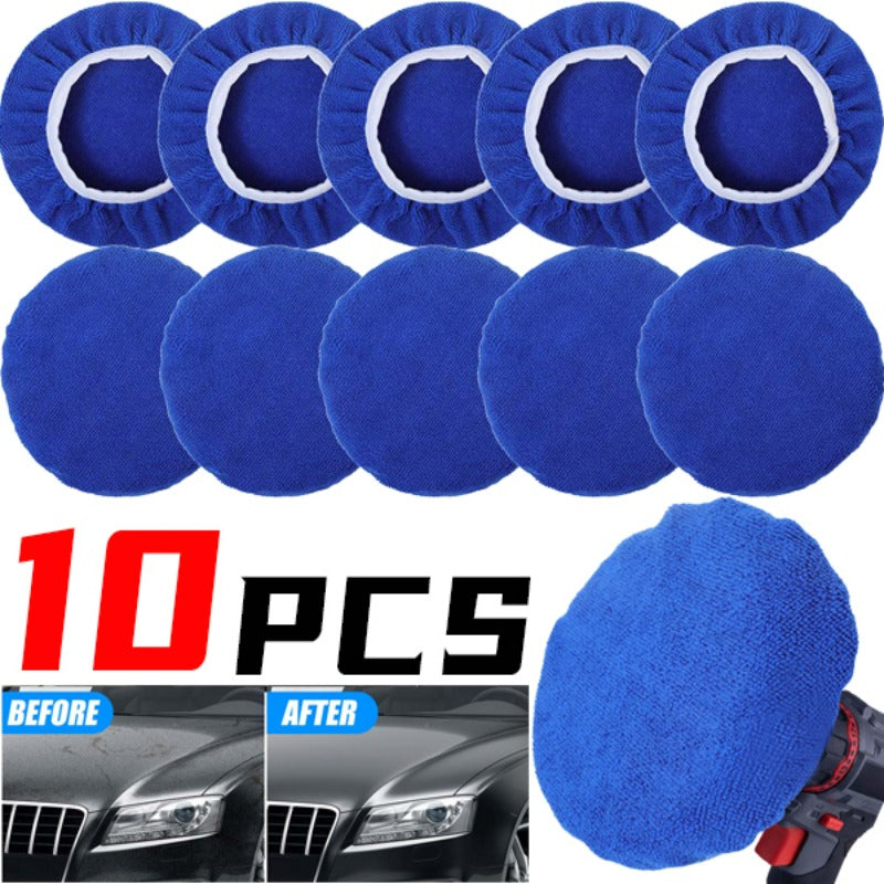 Microfiber Car Waxing Polishing Sleeve 5-10 Inches Polisher Pad Wash Buffer Waxi