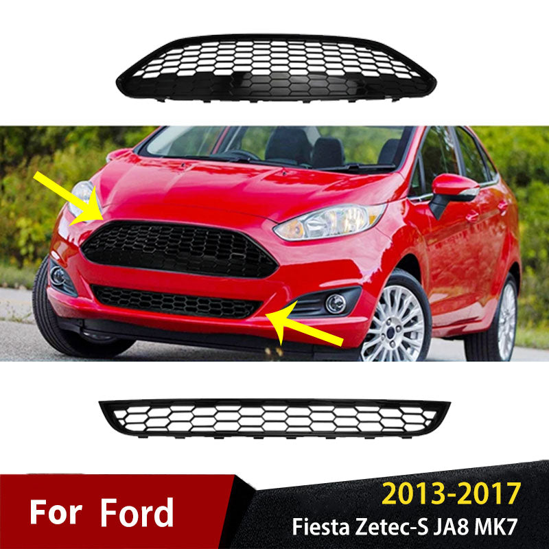 Front Racing Grills Accessories For Ford Fiesta Zetec-S JA8 MK7 2013 To 2017 Fro