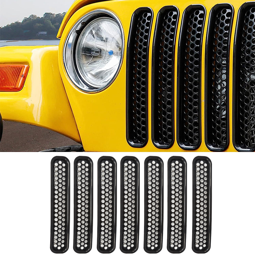Front Grill Inserts Kit Honeycomb Mesh For Jeep Wrangler TJ & Unlimited 1997 199