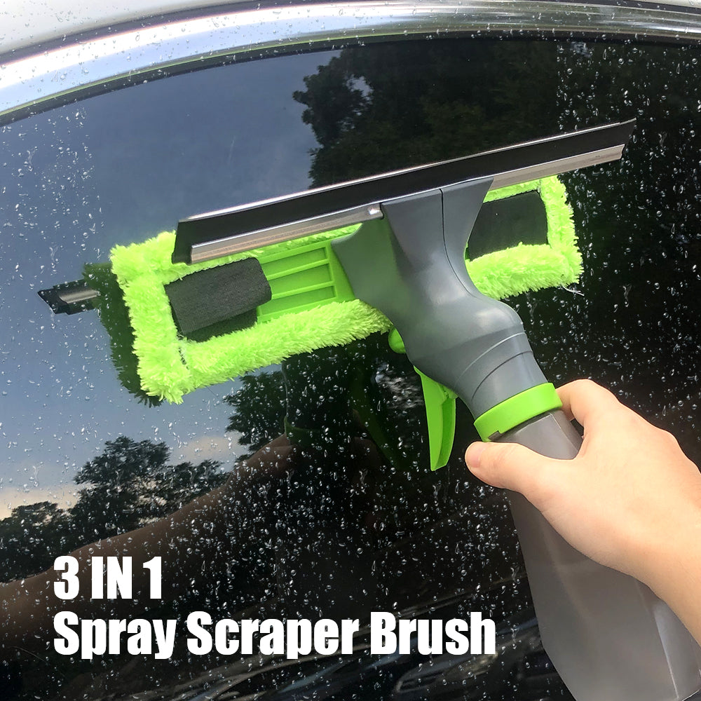 3 In 1 Car Foam Washer Windshield Wiper Brush Mop Towel Window Glass Scraper Cle