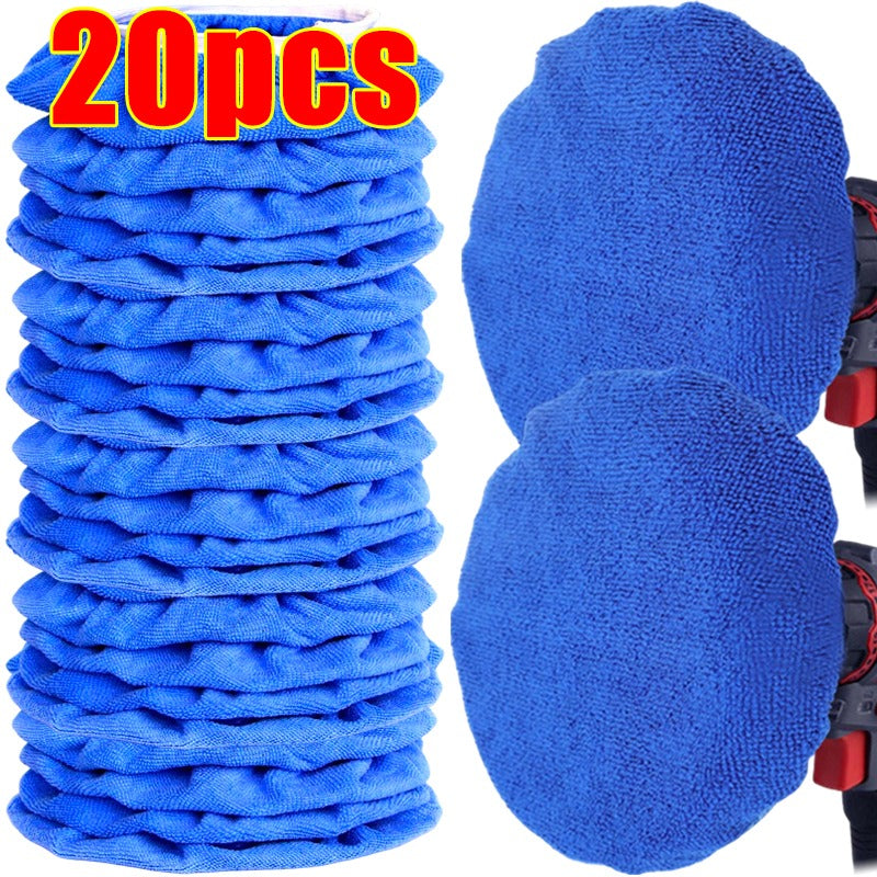 Microfiber Car Waxing Polishing Sleeve 5-10 Inches Polisher Pad Wash Buffer Waxi