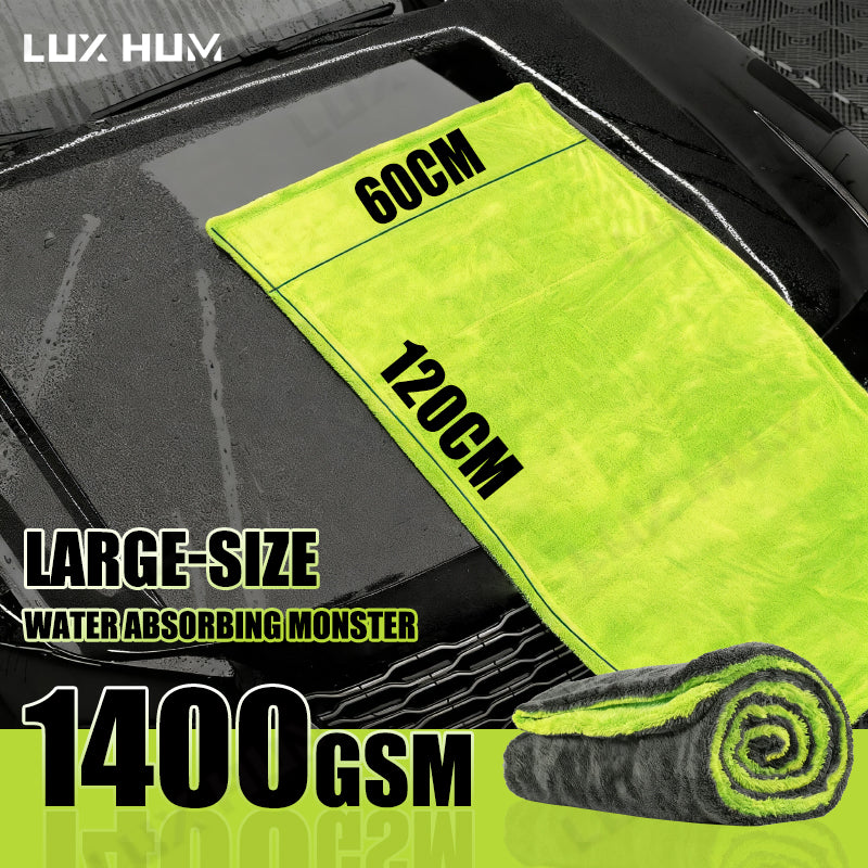 1400GSM Heavy Duty Car Drying Towel 60x120cm Oversized Double-Side Cleaning Clot