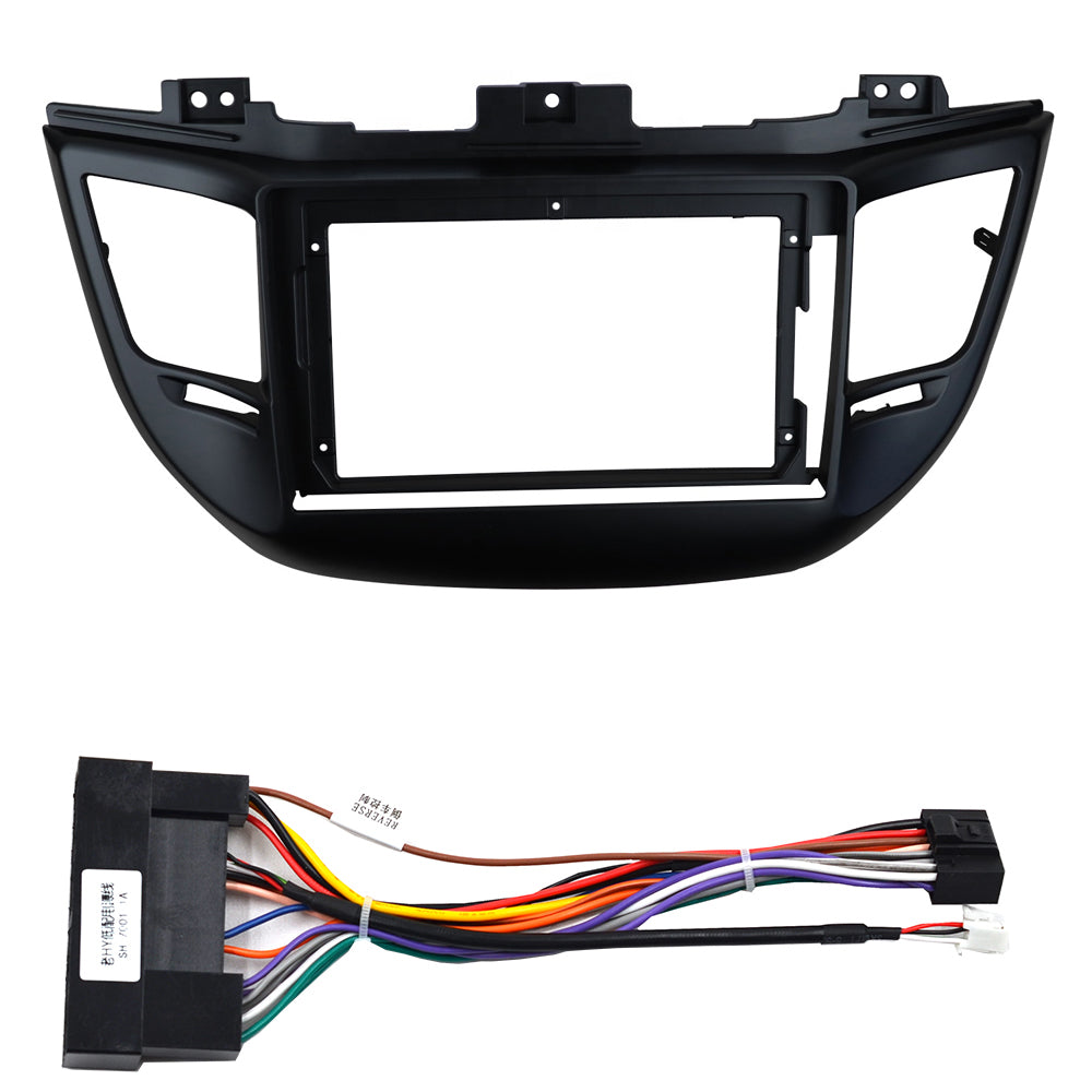 9 inch Car Radio Fascia for HYUNDAI Tucson 2015-2018 (Left Wheel,Black) Panel Da