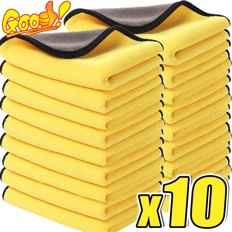 10-1Pcs Microfiber Cleaning Towel Car Cleaning Cloths Professional Detailing Car