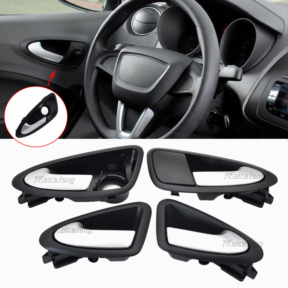 Hight Quality New Inner Interior Car Door Handle Matte Silver For Seat Ibiza 200