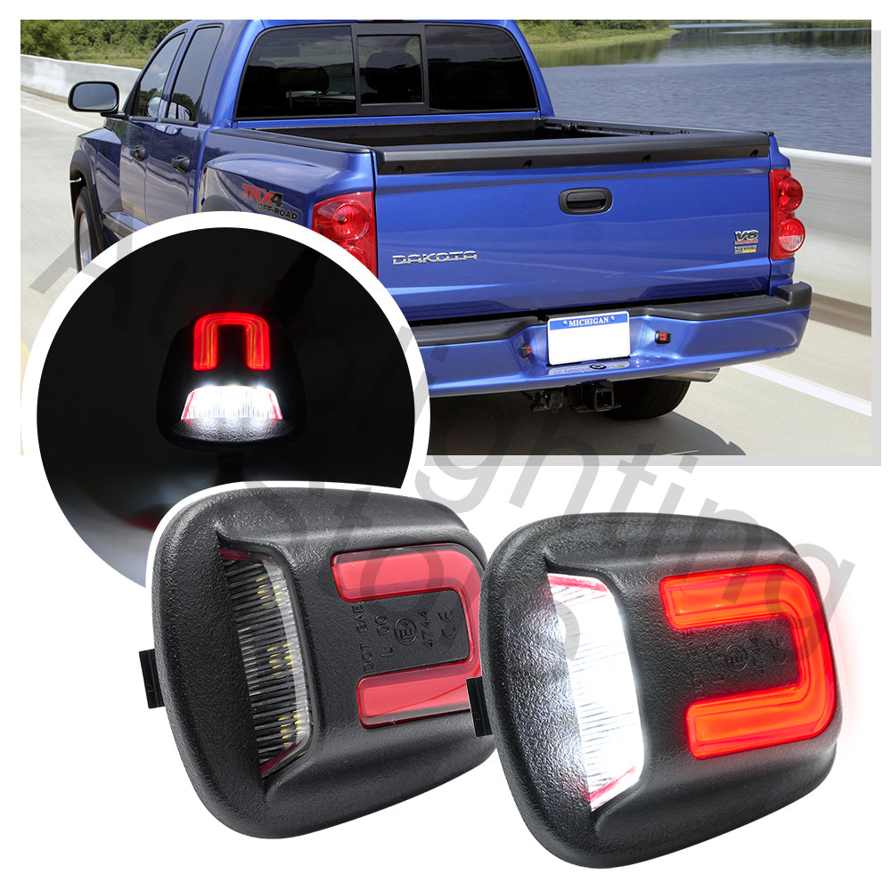 2PCS OLED License Number Plate Light For 1997 1998 1999 -2011 Dodge Dakota 2006-