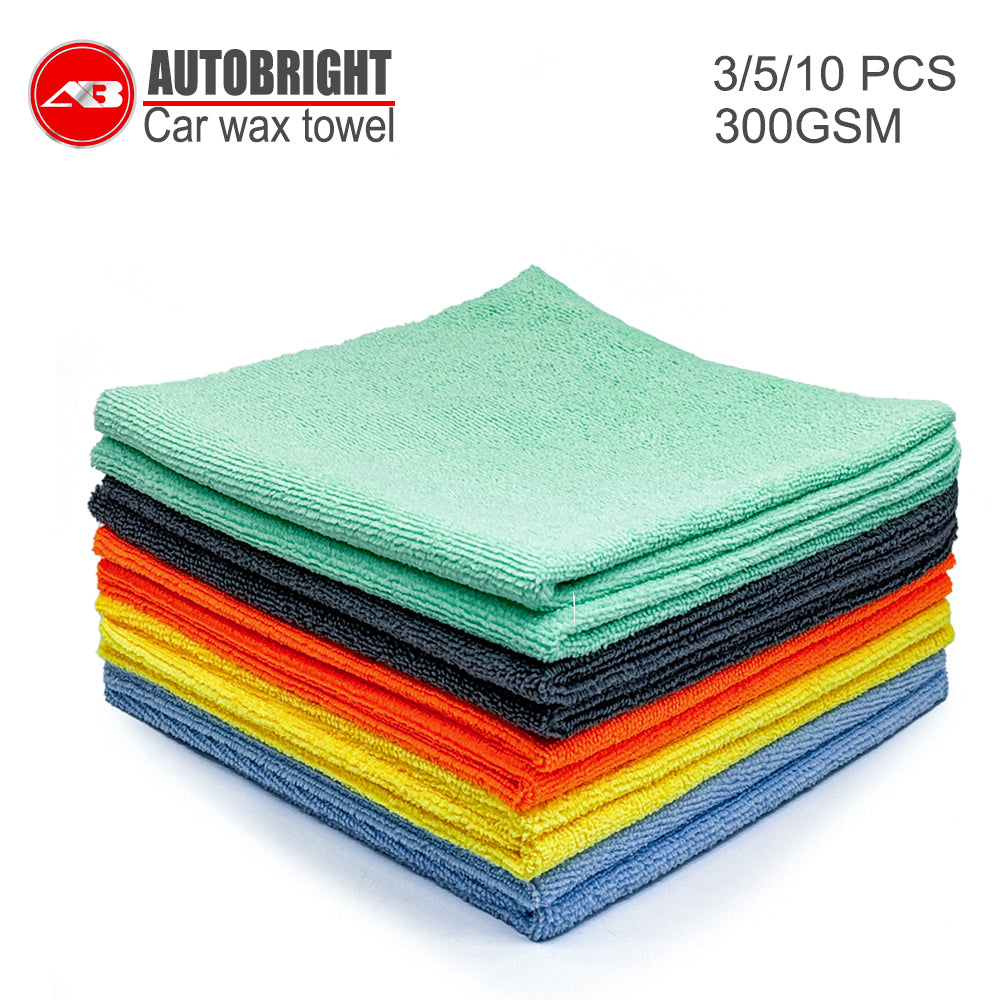 AUTOBRIGHT 40x40 cm Microfiber Cleaning Cloth 3/5/10 Pieces Pack 300gsm Soft Lin