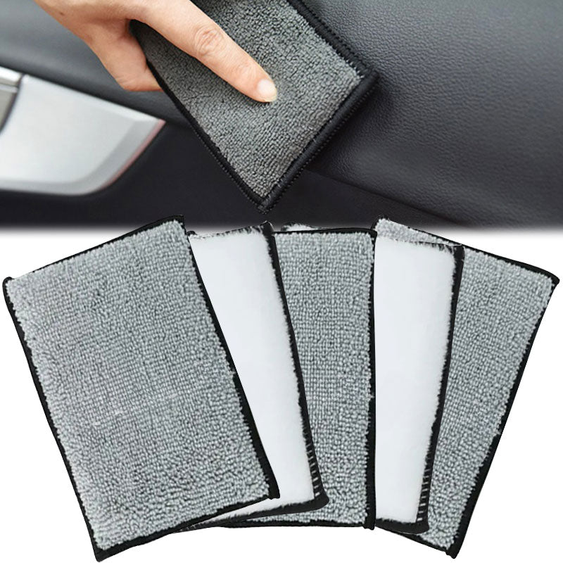 1/2/5Pcs Car Cleaning Microfiber Sponge Auto Interior Fleece Scrubbing Towel for
