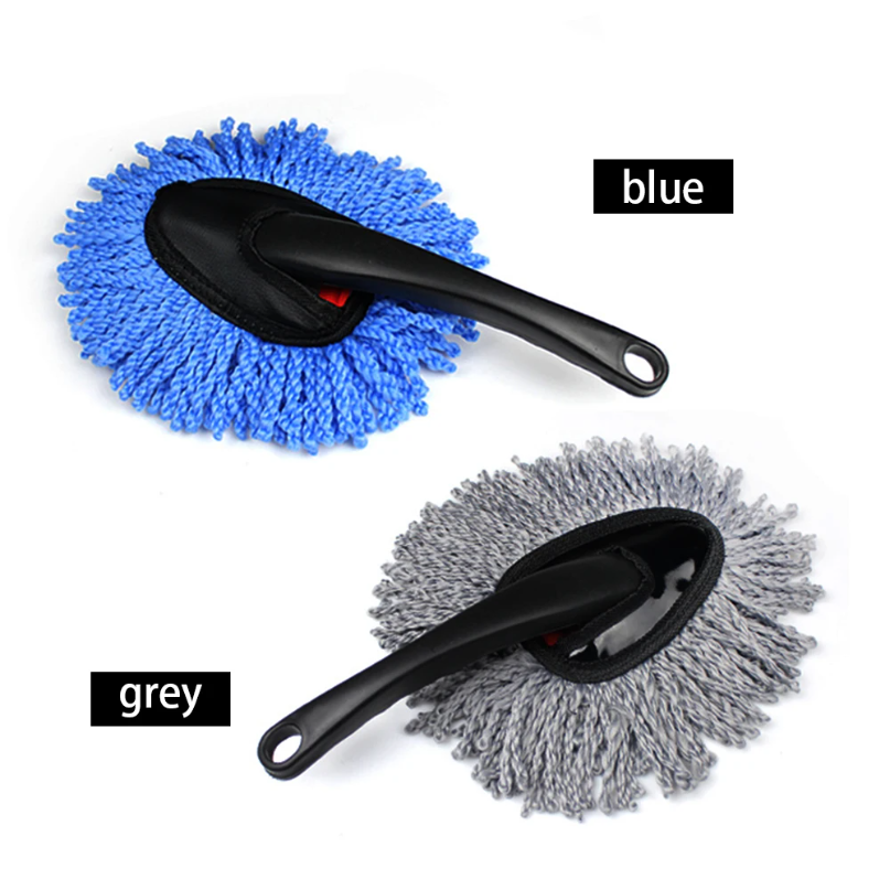 Compact Soft Bristle Car Duster, Short Handle Microfiber Cleaning Brush for Inte