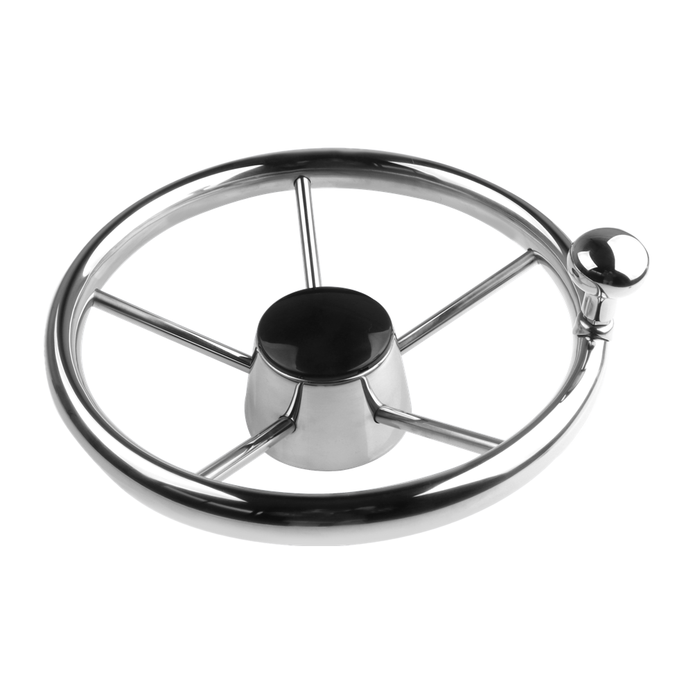 Boat Accessories Steering Wheel With knob Stainless Steel 5 Spoke 25 Degree 11''