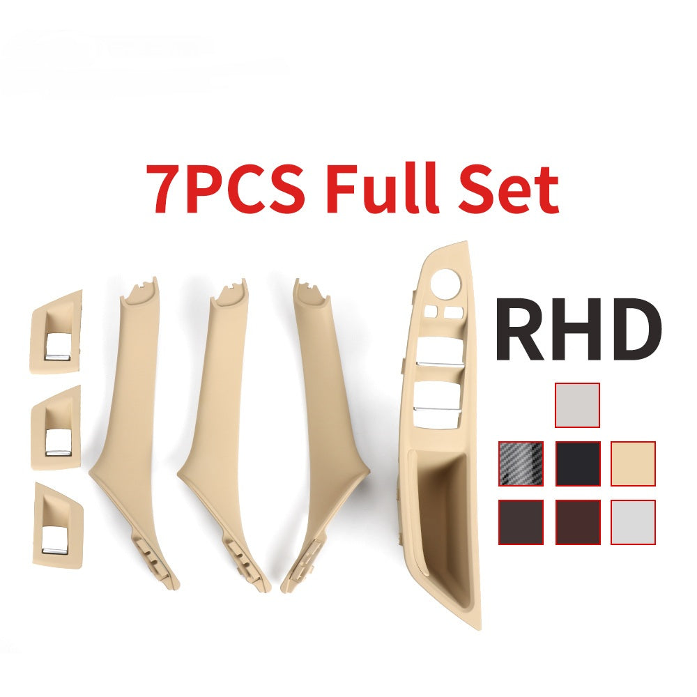 LHD RHD 7 Colors Beige Black Carbon Fiber Car Interior Door Handle Pull 7PCS Set