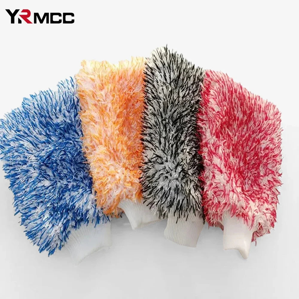 Car Washing Gloves Microfiber Strong Water Coral Velvet Cleaning Glove Soft Thic