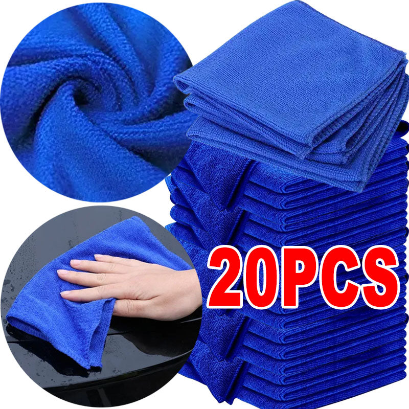 201PCS Microfiber Towels Car Wash Drying Cloth Blue Car Care Detailing Cleaning