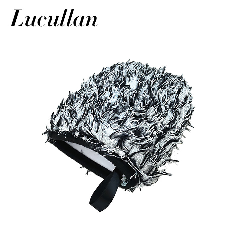 Lucullan Two-sided Microfiber Wheel Detailer Wash Glove Super Soft Long Hair Car
