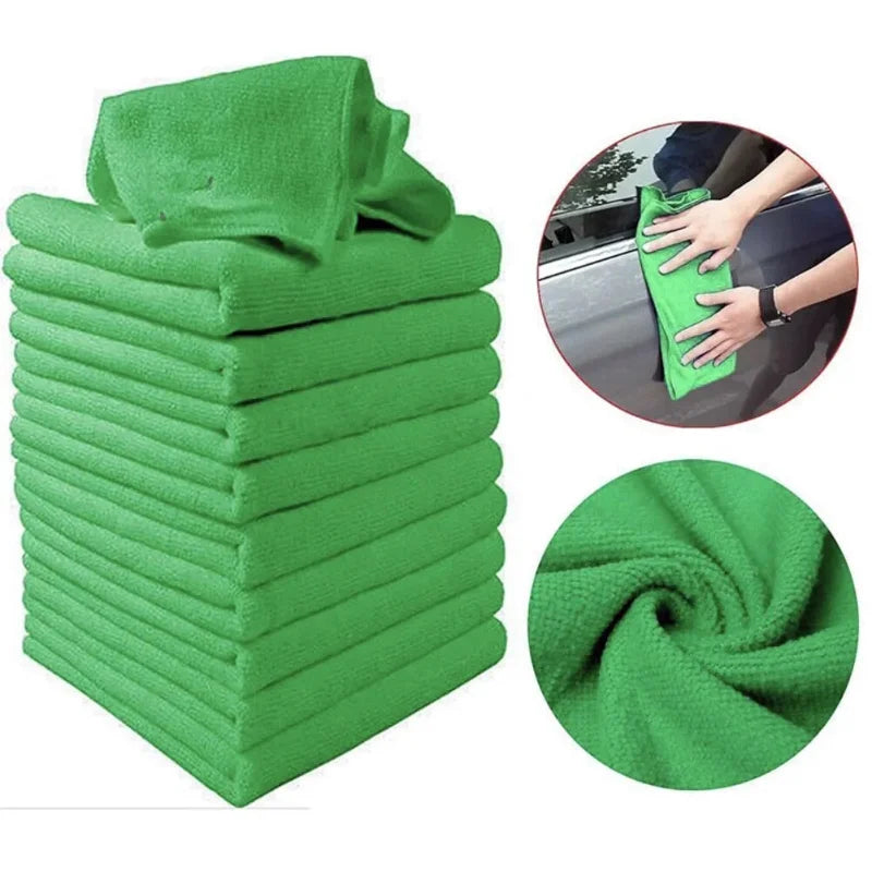 10pcs Green Soft Microfiber Cloths Towels Microfiber Clean Auto Car Detail Wash