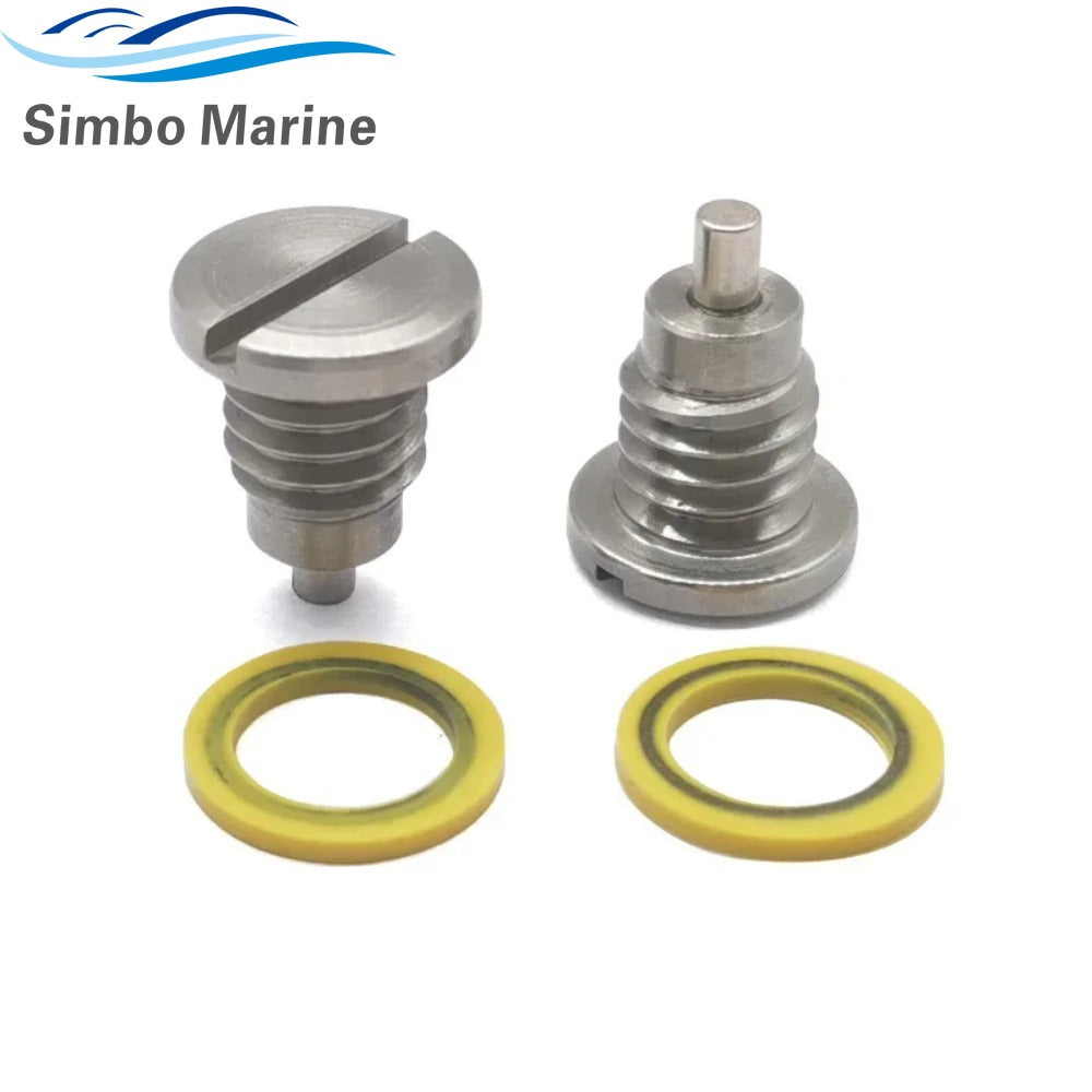 2 Pcs Magnetic Drain Screw and Gasket Set For Mercruiser Stern Drive Alpha Gen 1