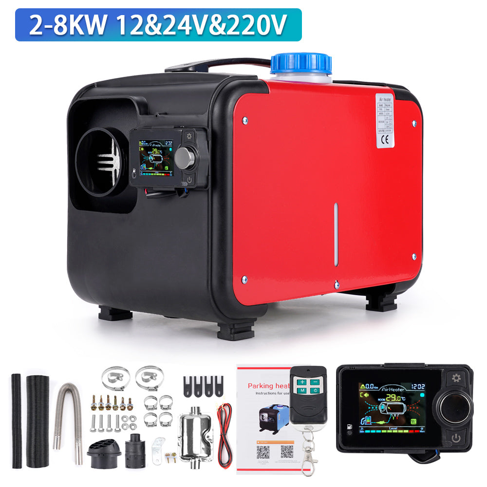 2-8KW 12V/24V/220V Bluetooth Portable All In One Diesel Air Heater Singel Hole O