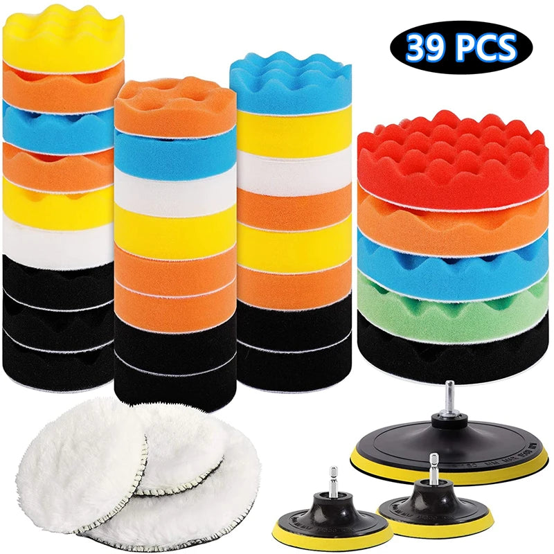Car Polishing Sponge Pads Kit Foam Pad Buffer Kit Polishing Machine Wax Pads for