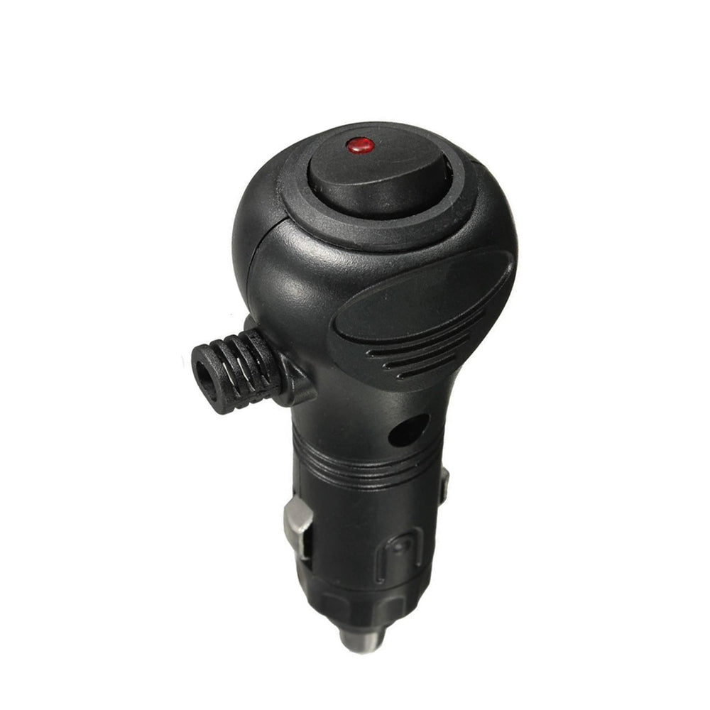 1Pcs Black ABS Auto Cigarette Lighter Socket Plug DC 12V 10A Charger Connector L