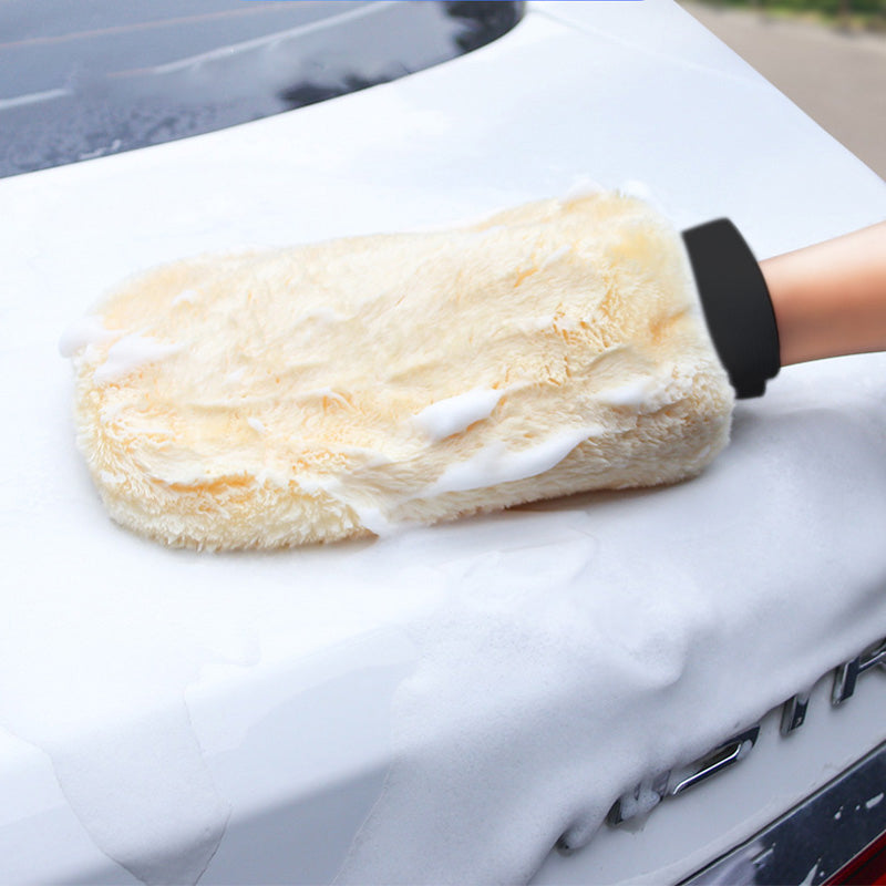 Waterproof Car Wash Microfiber Gloves Soft Thickened Wool Plush Car Cleaning Mit