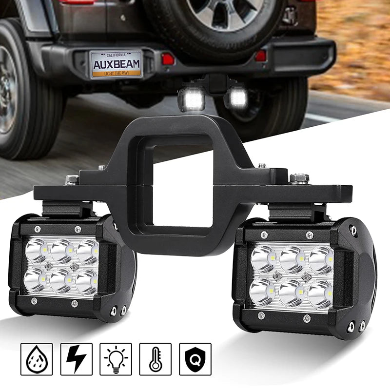 4 inch 18W 3030 LED Working Light Bar 12/24V Spot Beam Fog Lights 6000K IP67 Wat