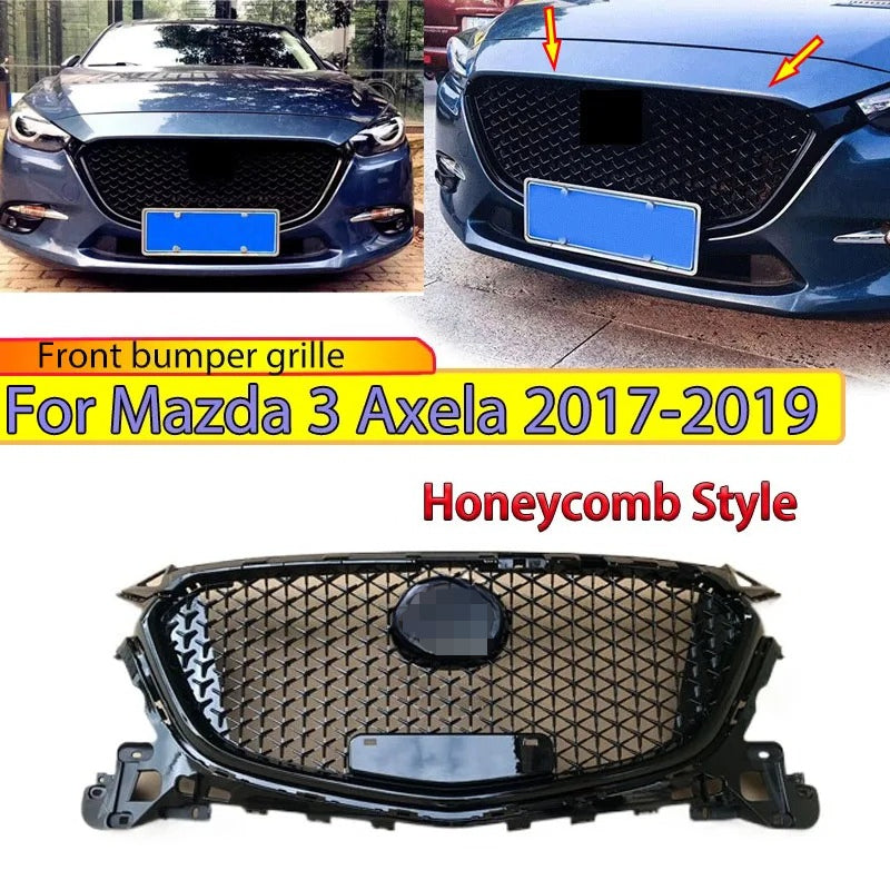 For Mazda 3 Axela 2017-2019 Honeycomb Style Front Bumper Grille Upper Racing Air