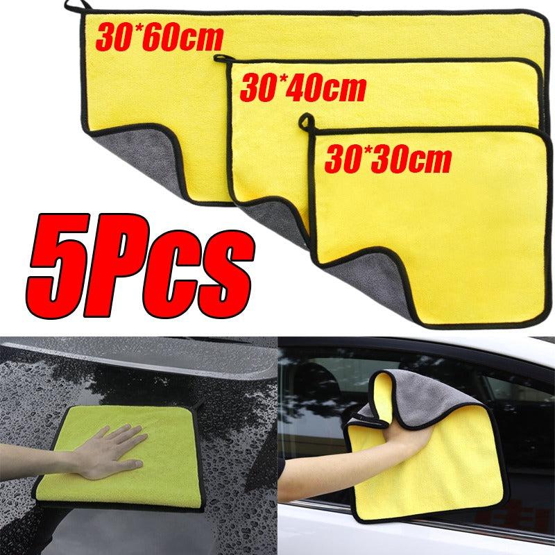 1-5Pcs Microfiber Towel Car Microfiber Cloth Wash Towel Microfiber Cleaning Clot