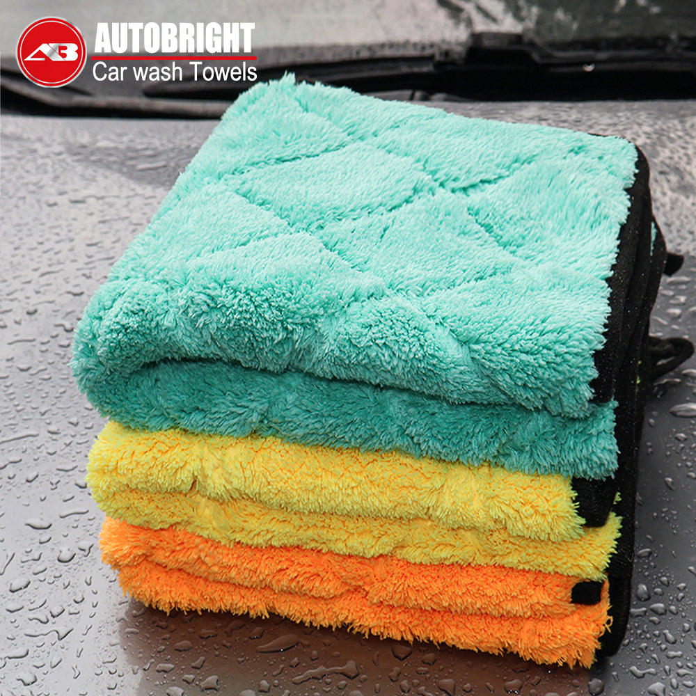 AUTOBRIGHT 40x40cm 850gsm Microfiber Cleaning Cloth Yellow Orange Green Colors C
