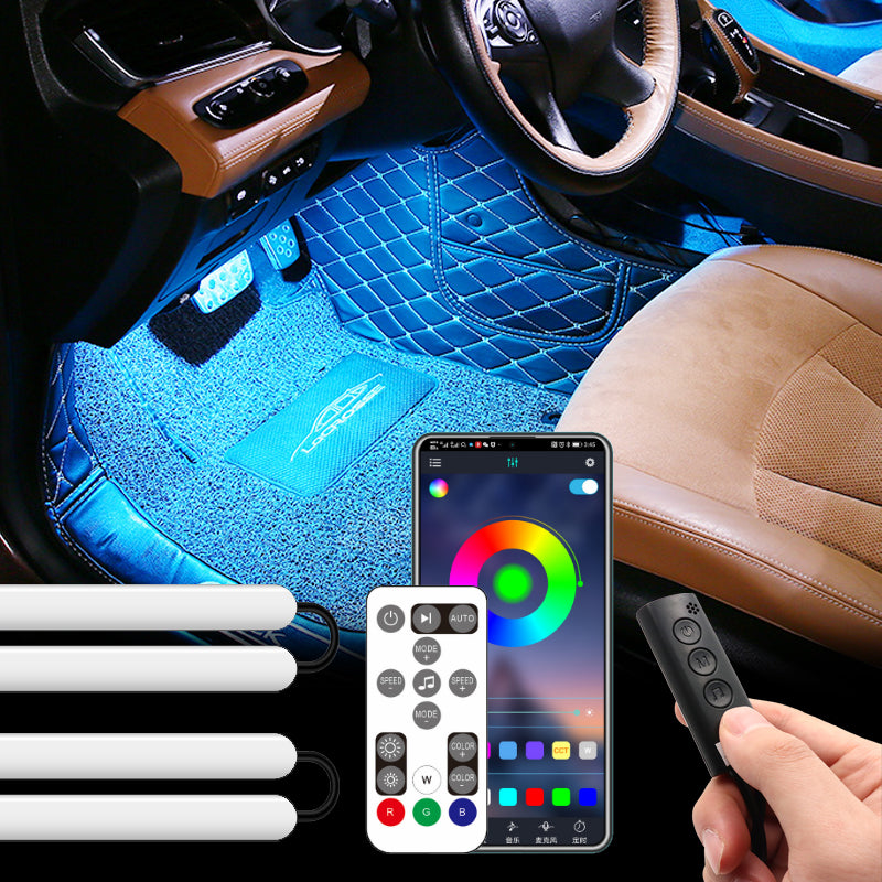 48 LED Remote App Control Light Strip DIY Mode and Music Sync Under Dash Lightin
