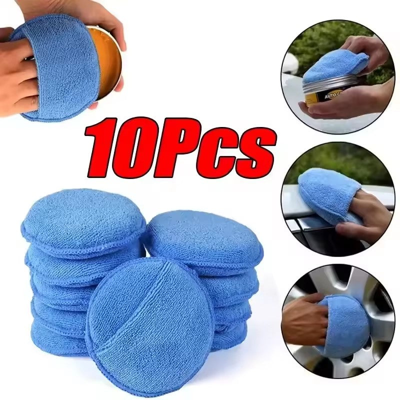 10/1Pcs 5-inches Microfiber Wax Applicator Pad Ultra Soft Car Polishing Sponge w