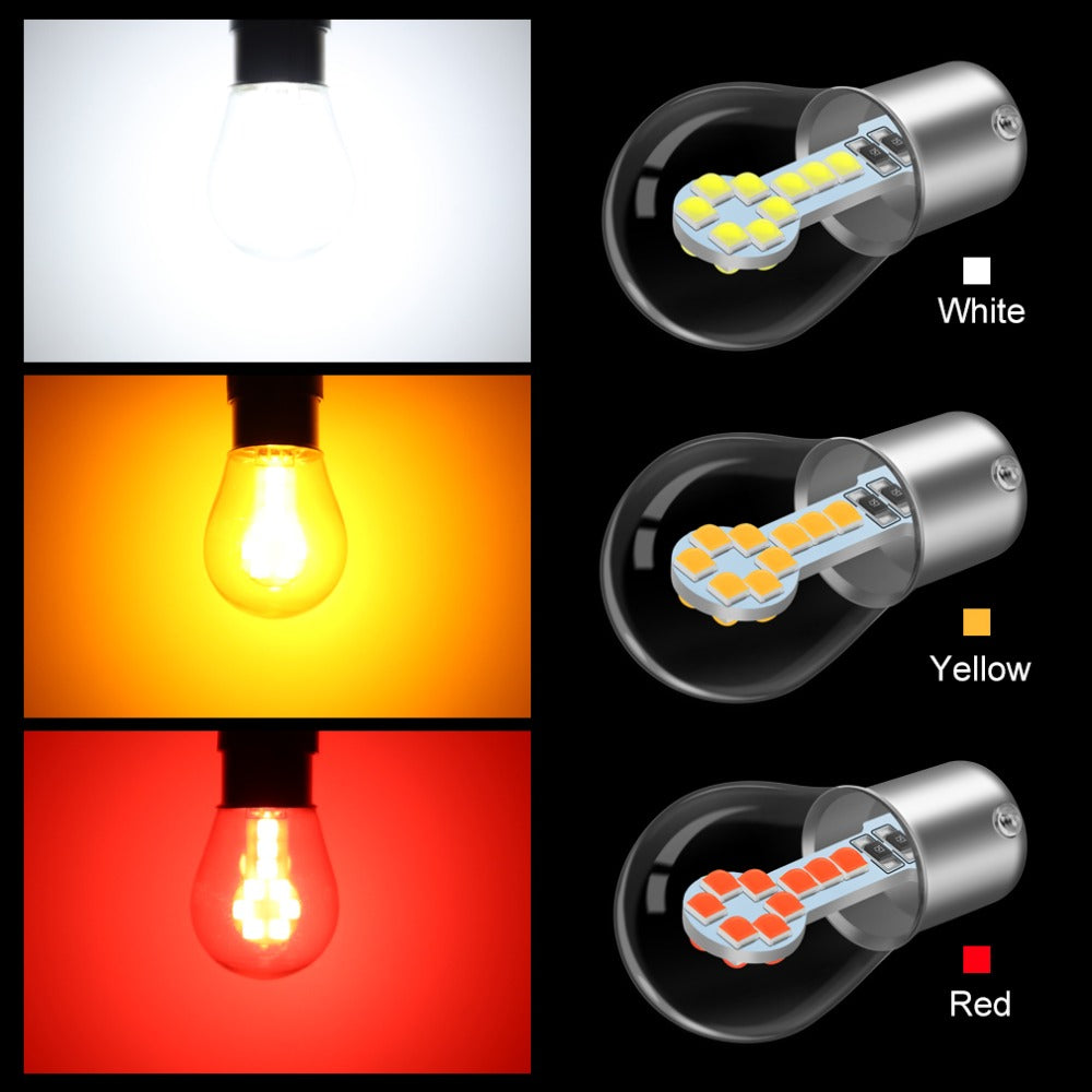 Red Amber White 1156 BA15S P21W LED 1157 BAY15D P21/5W LED Bulb R5W R10W Car Tur