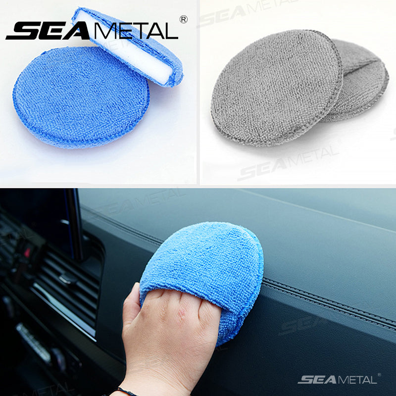 5Pcs Car Waxing Polish Sponges 5 Inch Car Detailing Wax Applicator Pads Round Po