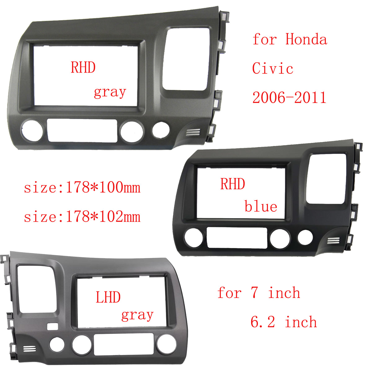 7 Inch For Honda CIVIC 2006-2011 Car Radio Android Stereo GPS MP5 Player Panel C