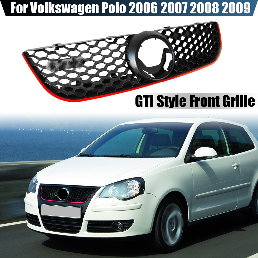 GTI Style Car Front Bumper Centre Grill Panel Grille For Volkswagen VW Polo 2006