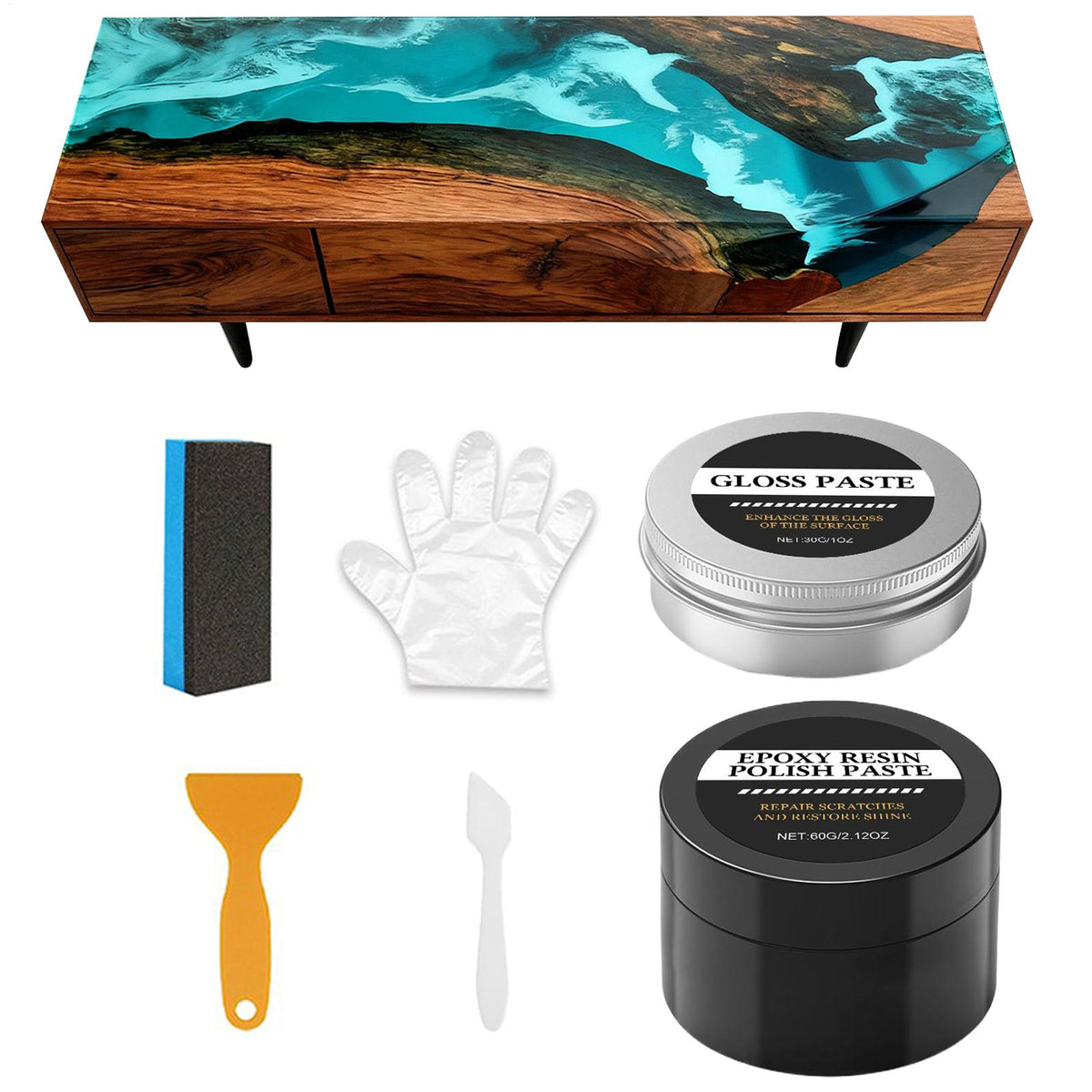 Epoxy Resin Polishing Kit Scratch Remover and Restore Creamy Paste for Beginner