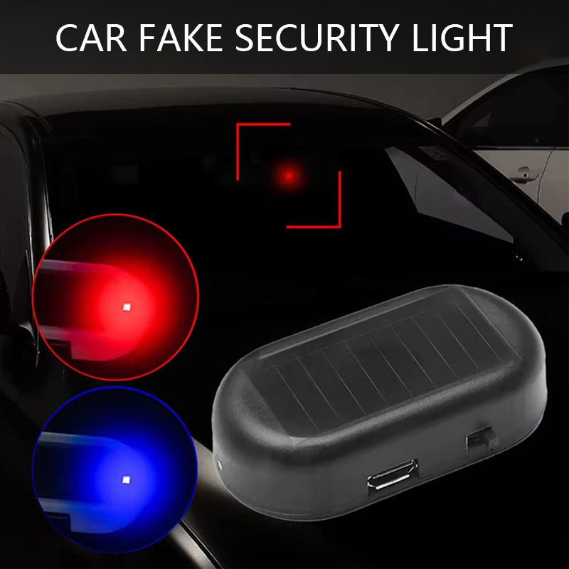 1/2Pcs Car Fake Security Light Solar Powered Simulated Dummy Alarm Wireless Warn