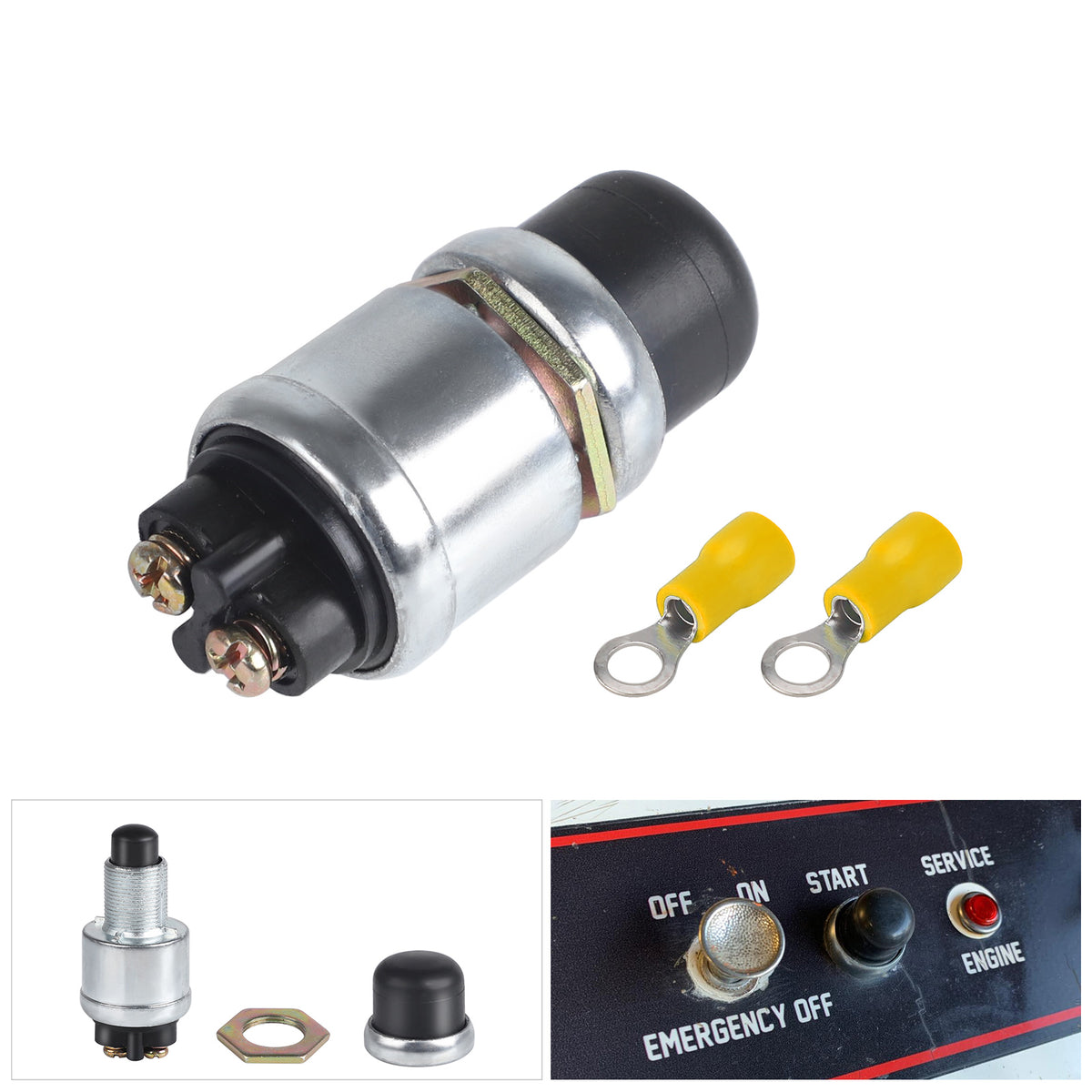 60A Ignition Engine Start Switch 12V-24V Waterproof Push Starter Switch For Car