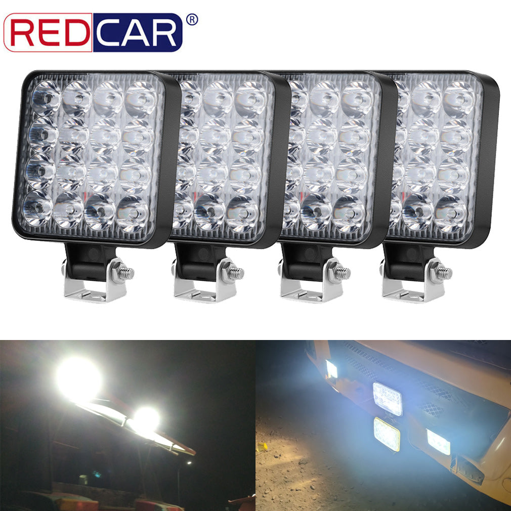 48W 16 Led 12V 24V LED Light Bar Work Light For Car Tractor Boat Truck 4X4 4WD S
