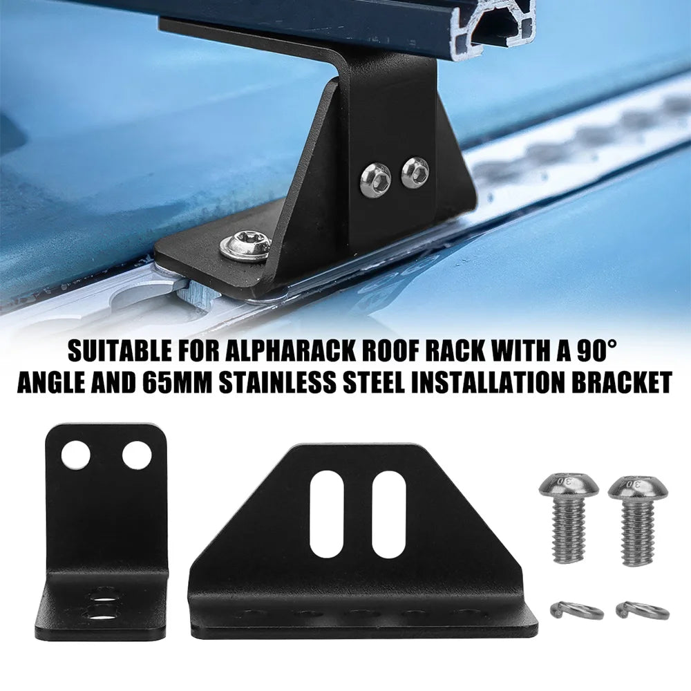 For ALPHARACK Roof Rack With A 90° Angle 65mm Stainless Steel Installation Brack