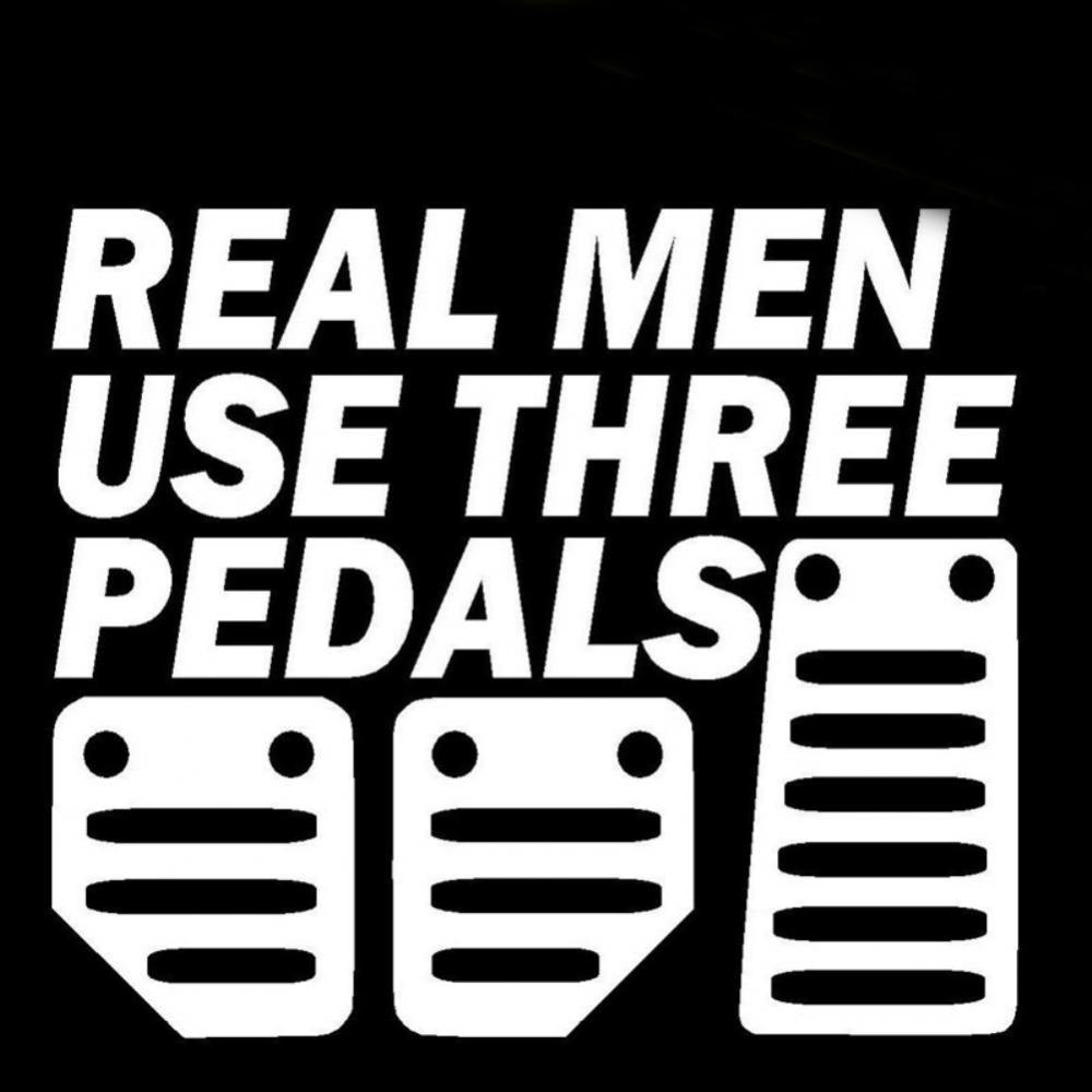 Car Stickers наклейка на авто Real Men Use Three Pedals Auto Vehicle Window Bump
