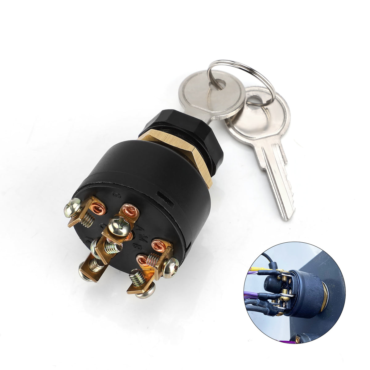 12V 3 Way Ignition Starter Switch With 2Keys For Mariner & Mercury outboards wit