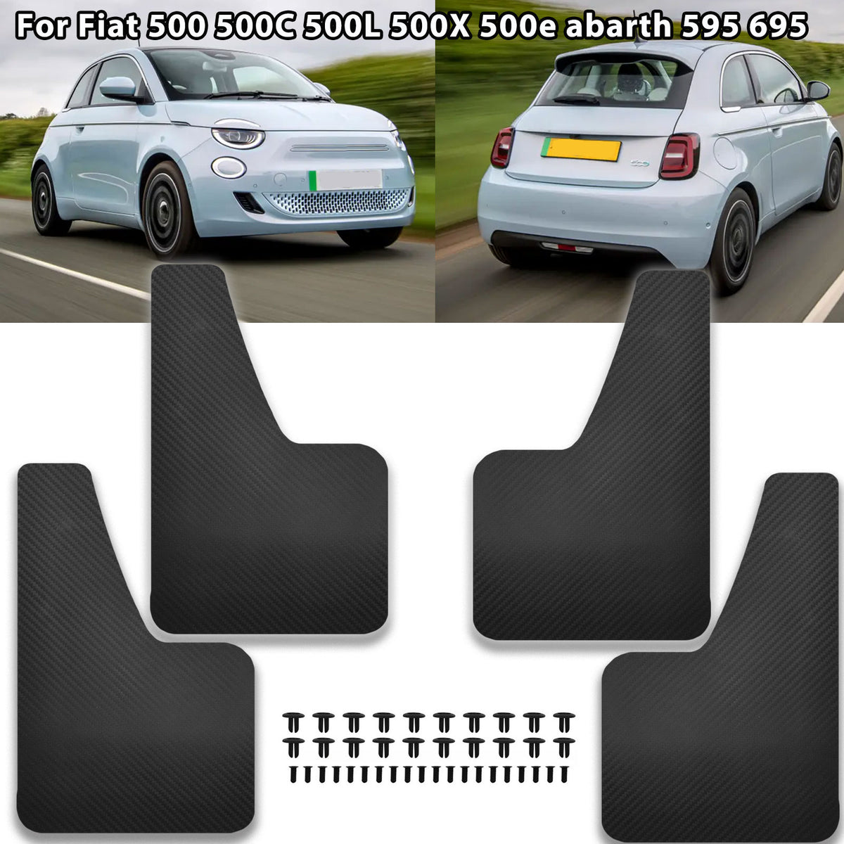 Mudguards For Fiat 500 500C 500L 500X 500e Abarth 595 695 Racing Front Rear Fend