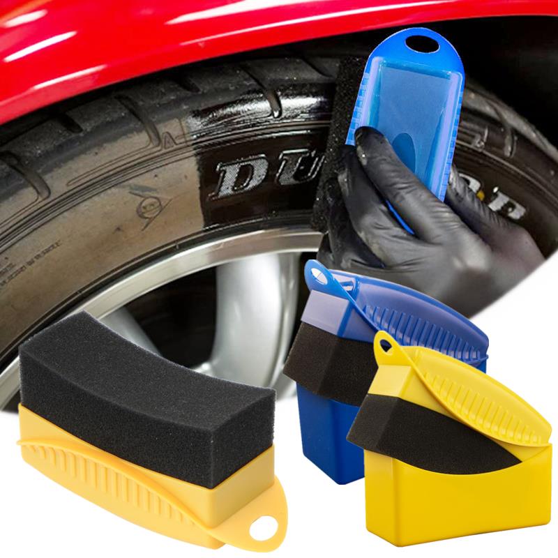 Car Wheel Polishing Waxing Sponge Brush With Cover Washing Cleaning Tire Contour