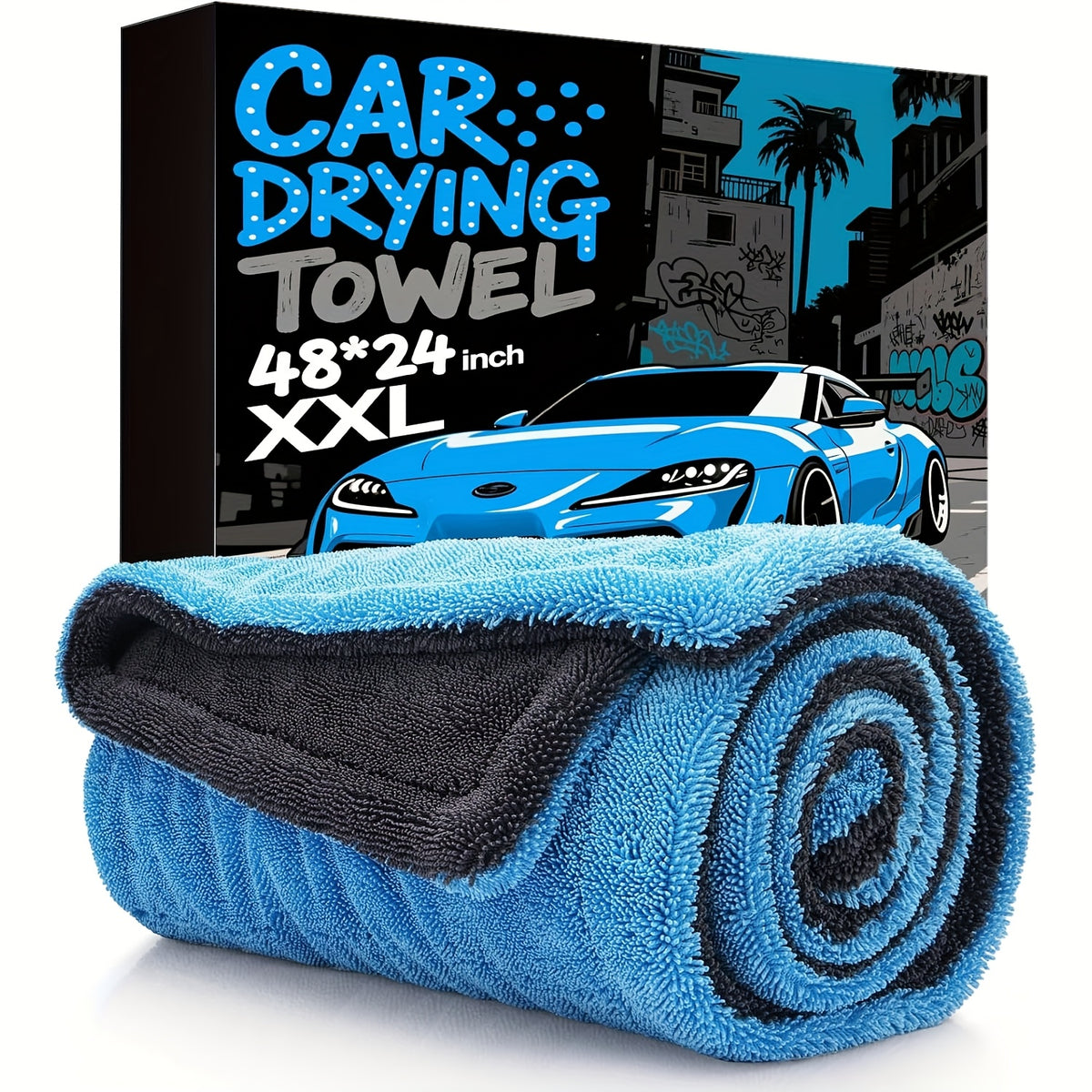1400GSM Full-Size SUV Truck Drying Towel Double-Sided Microfiber, Twisted Yarn T