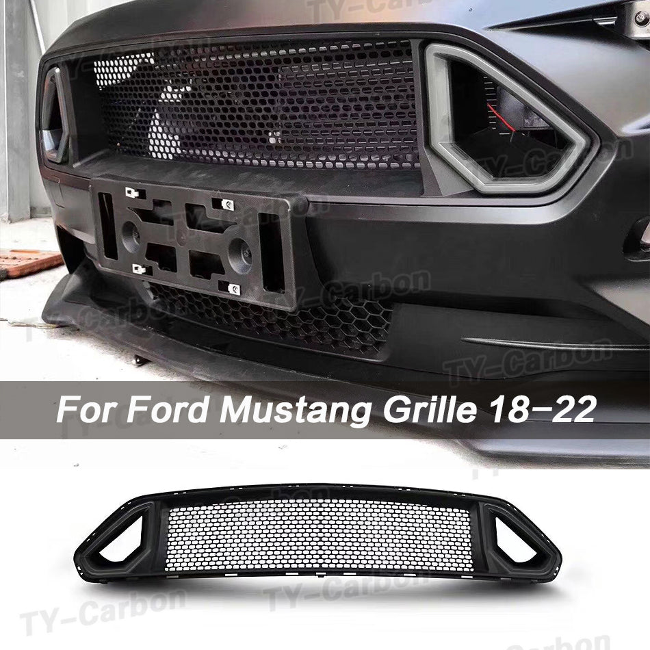 Car Grill Front Grille Plastic Replacement Bumper Hood Mesh With LED Light Auto