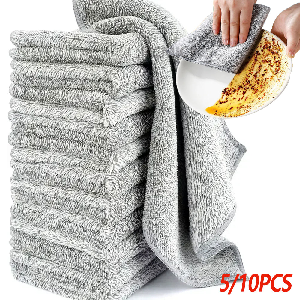 5/10 Pcs Microfiber Cleaning Cloths for Car Kitchen Towel Absorbent Soft and Sta