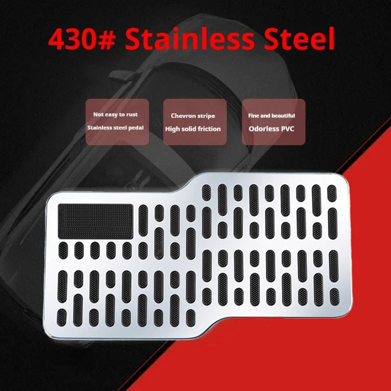Auto Foot Rest Pedal Plate Floor Carpet Mats Non-slip Stainless Heel Pad For Tru