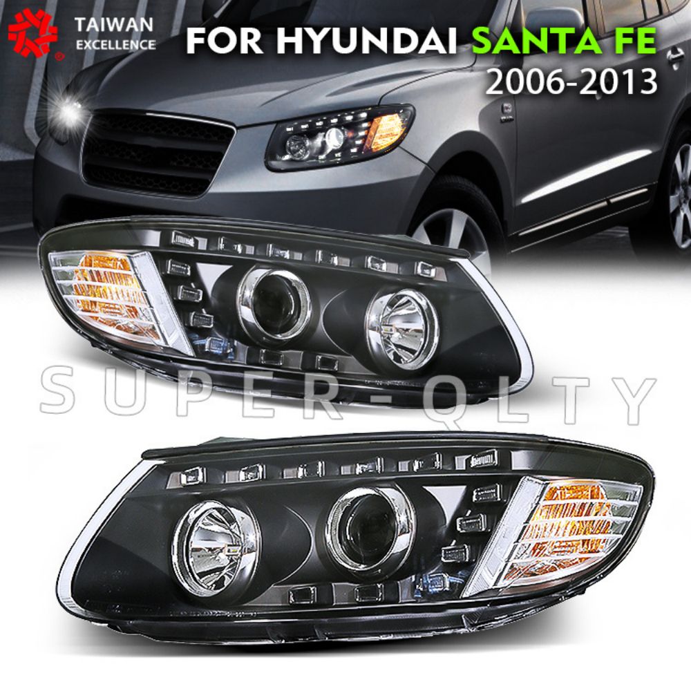 Eagle Eyes Headlights accent Headlight Head Lamp Projector Lens for Hyundai Sant