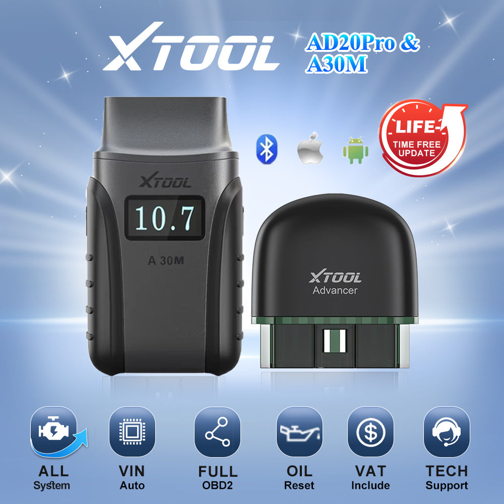 XTOOL A30M A30D AD20PRO Bluetooth OBD2 Scanner Full System Car Scanner Lifetime