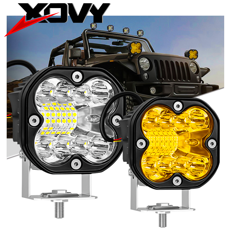 Led Lights For Motorcycles 66w Fog Light 3 Inch White And Yellow Light Amber Bri